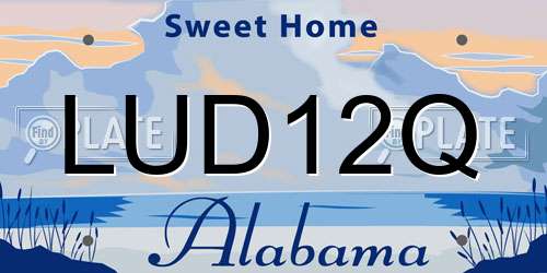 LUD12Q Alabama License Plate