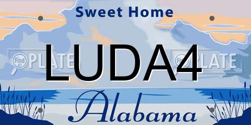 LUDA4 Alabama License Plate