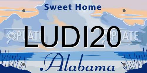 LUDI20 Alabama License Plate