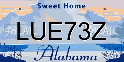 LUE73Z Alabama License Plate