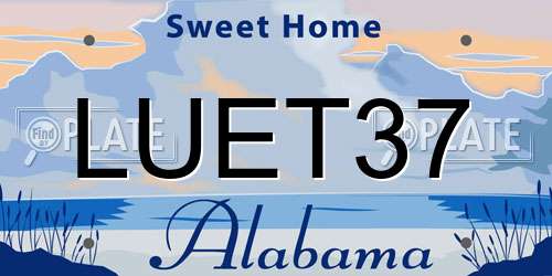LUET37 Alabama License Plate