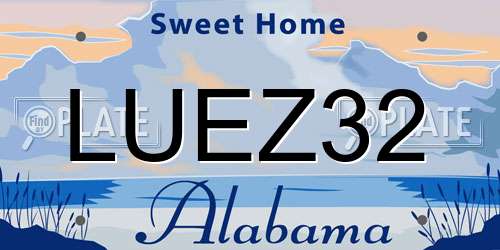 LUEZ32 Alabama License Plate