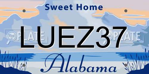 LUEZ37 Alabama License Plate