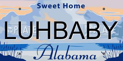 LUHBABY Alabama License Plate