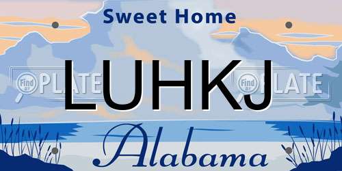 LUHKJ Alabama License Plate