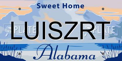 LUISZRT Alabama License Plate