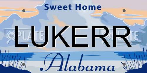 LUKERR Alabama License Plate