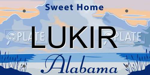 LUKIR Alabama License Plate