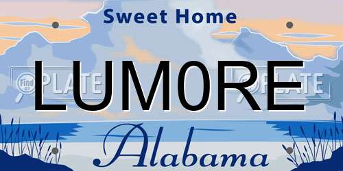 LUM0RE Alabama License Plate