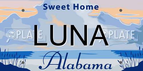 LUNA Alabama License Plate