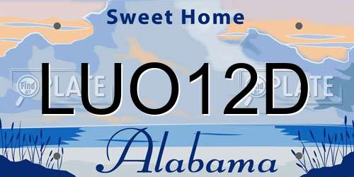 LUO12D Alabama License Plate
