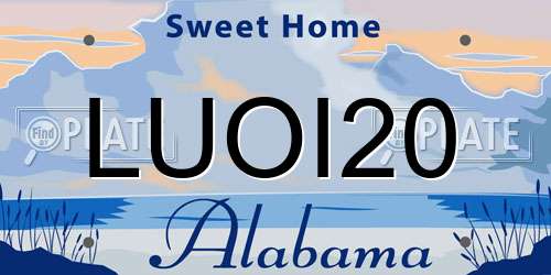 LUOI20 Alabama License Plate