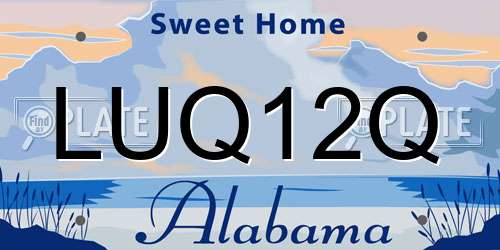 LUQ12Q Alabama License Plate