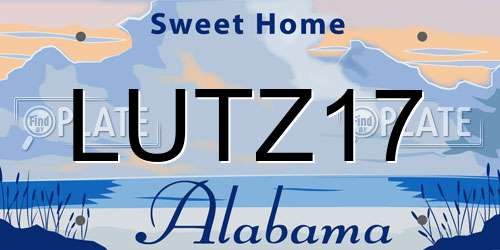 LUTZ17 Alabama License Plate