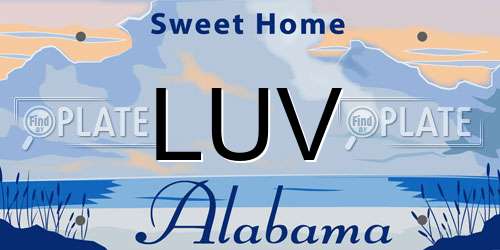 LUV Alabama License Plate