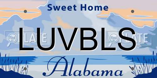 LUVBLS Alabama License Plate