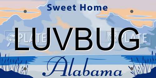 LUVBUG Alabama License Plate