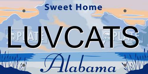 LUVCATS Alabama License Plate