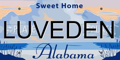 LUVEDEN Alabama License Plate