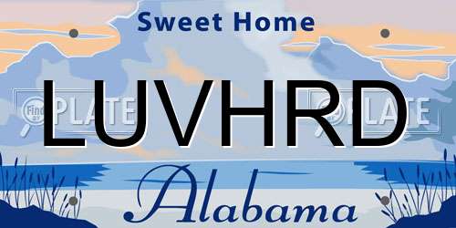 LUVHRD Alabama License Plate