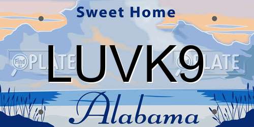LUVK9 Alabama License Plate