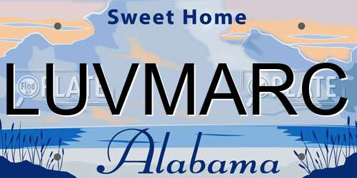 LUVMARC Alabama License Plate