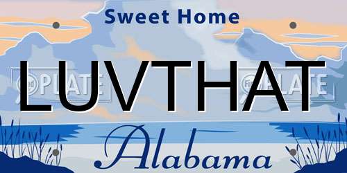LUVTHAT Alabama License Plate