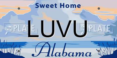 LUVU Alabama License Plate