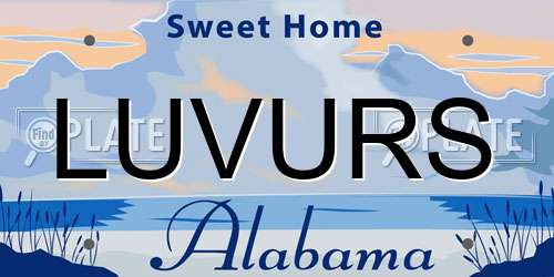 LUVURS Alabama License Plate