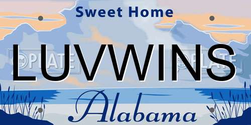 LUVWINS Alabama License Plate