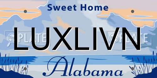 LUXLIVN Alabama License Plate