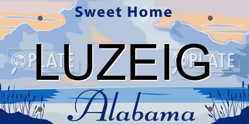 LUZEIG Alabama License Plate