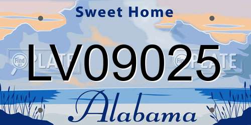 LV09025 Alabama License Plate