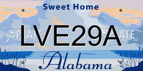 LVE29A Alabama License Plate