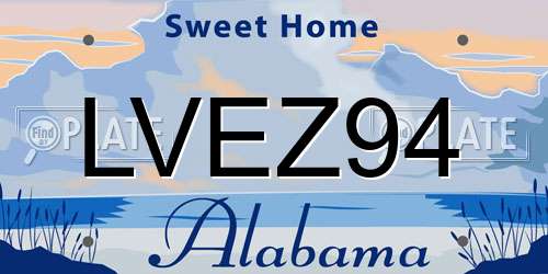 LVEZ94 Alabama License Plate