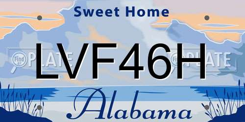 LVF46H Alabama License Plate