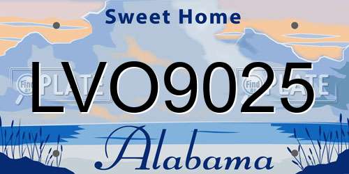 LVO9025 Alabama License Plate