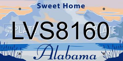 LVS8160 Alabama License Plate