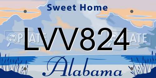 LVV824 Alabama License Plate