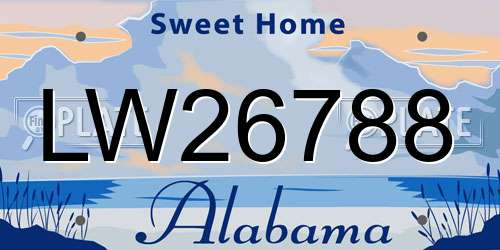 LW26788 Alabama License Plate
