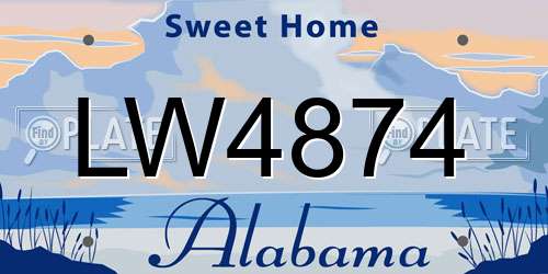 LW4874 Alabama License Plate