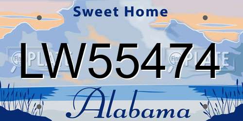 LW55474 Alabama License Plate