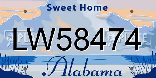 LW58474 Alabama License Plate