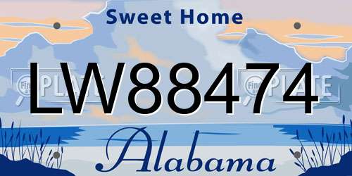LW88474 Alabama License Plate