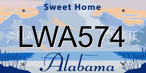 LWA574 Alabama License Plate