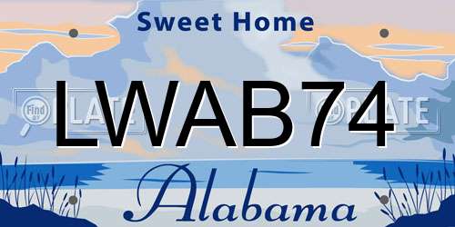 LWAB74 Alabama License Plate