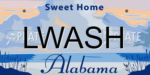 LWASH Alabama License Plate