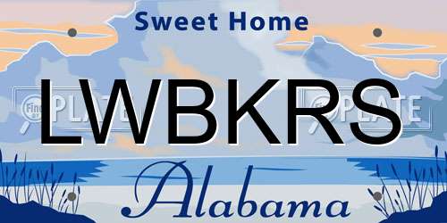 LWBKRS Alabama License Plate