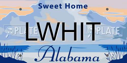 LWHIT Alabama License Plate