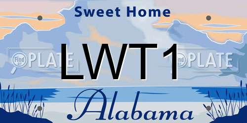 LWT1 Alabama License Plate